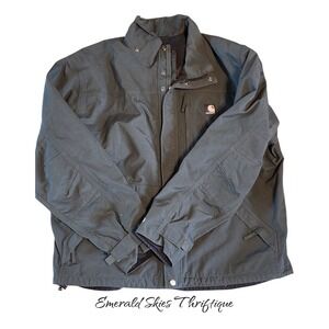 Carhartt Signature Waterproof Breathable Softshell Jacket Evergreen Zip J162 lg